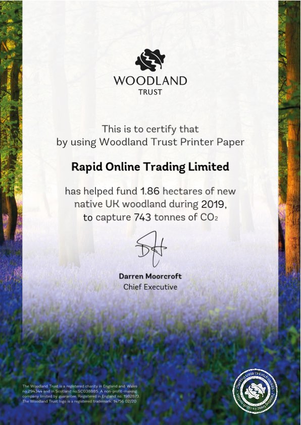 Woodland Trust Certificate